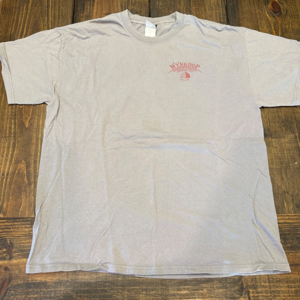 Hanes Beefy-T Wynkoop Brewing Company Rail Yard Ale Graphic T-Shirt Mens XL Gray